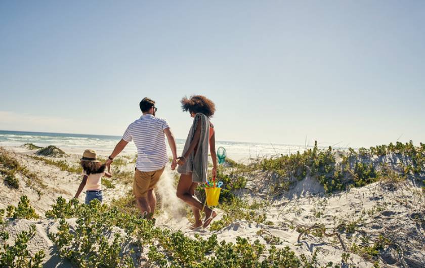 A family on a beach in St. Augustine